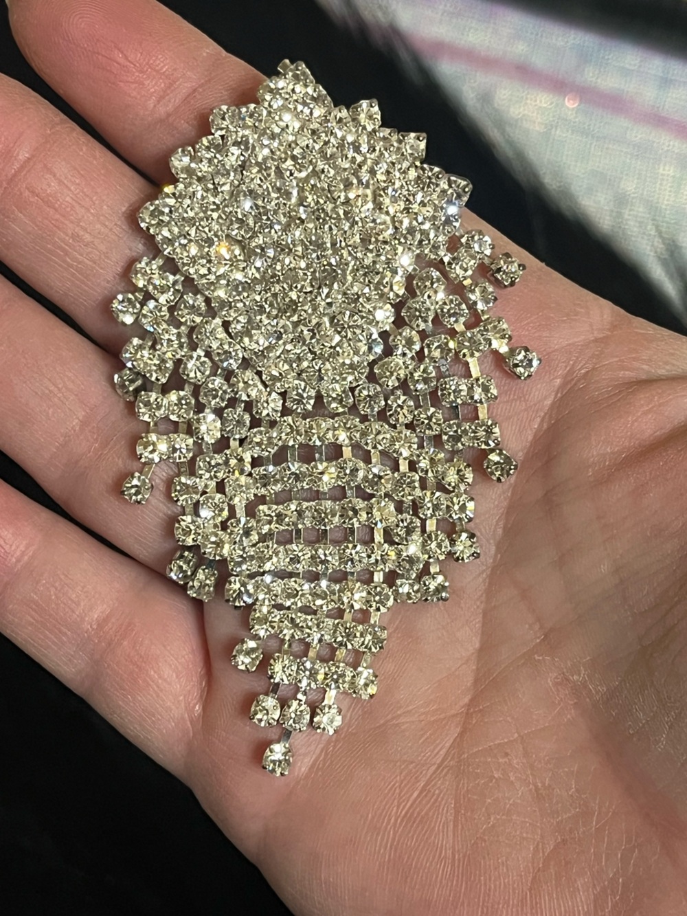 Vintage Cascading Rhinestone Brooch - Picture 7 of 8